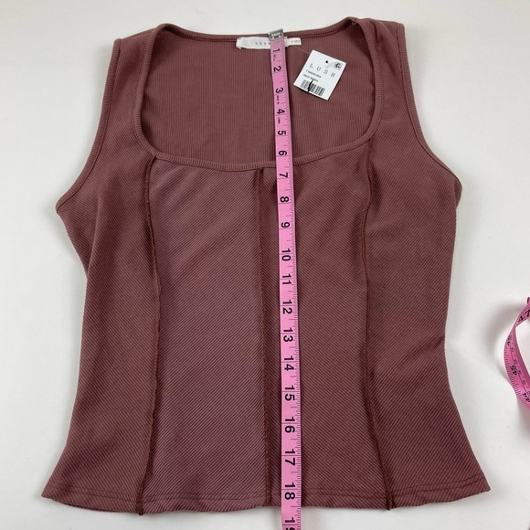 Lush Blouse Womens Size Small Red Bean Seamed Sleeveless Tank Top NWT - Picture 7 of 7